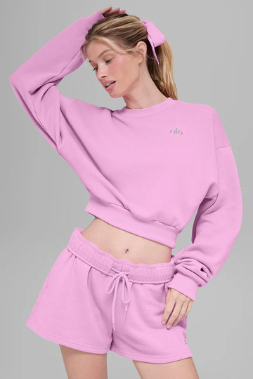 Athletic Wear: Cropped Accolade Crewneck Candy Heart Pink