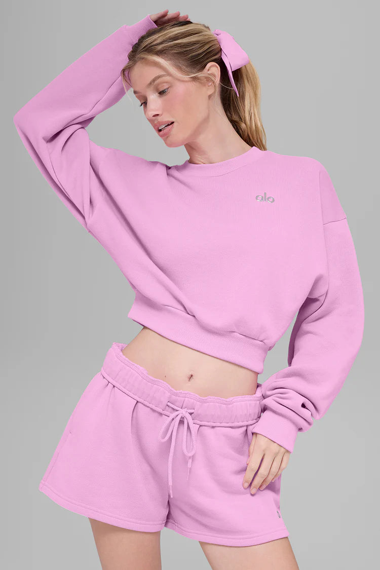 Athletic Wear: Cropped Accolade Crewneck Candy Heart Pink
