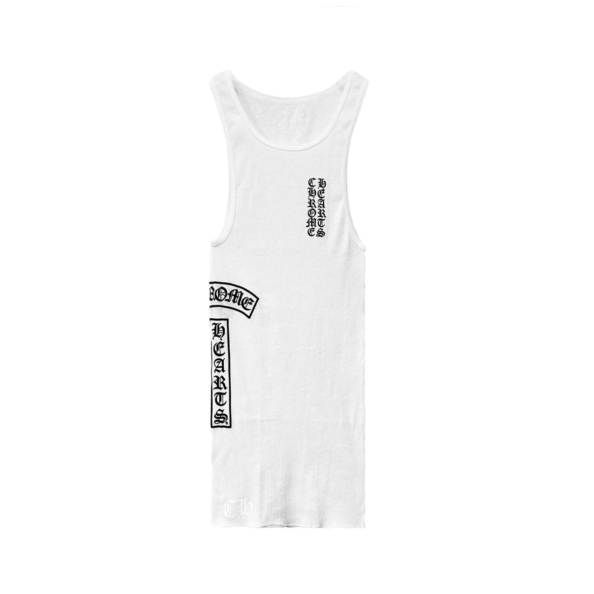 CH: WHITE/BLK TBBAR SCRIPT LOGO TANK TOP DRESS