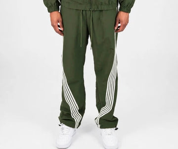 REBEL MINDS: Olive Nylon Track Pants