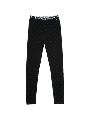 CH: BLACK MULTILOGO PRINT LEGGINGS