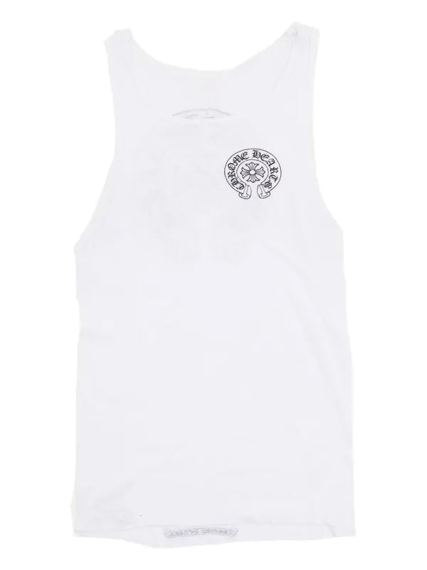 CH: Horseshoe motif ribbed tank top