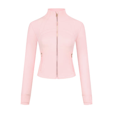 Athletic Wear: Strawberry Milk Gold Zipper Cropped Short Set