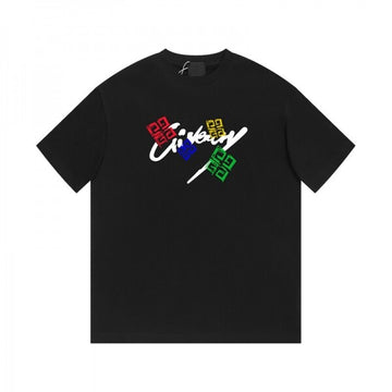 GVY: Black Multicolor Graphic Logo T-Shirt