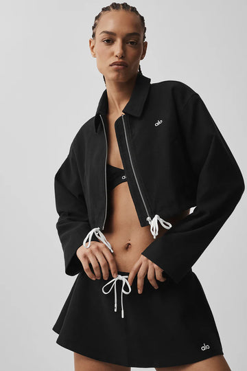 Athletic Wear: Cropped Fan Favorite Full Zip Jacket Black