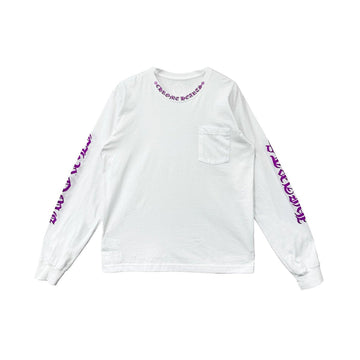 CH: White/Purple Neck Longsleeve T-Shirt