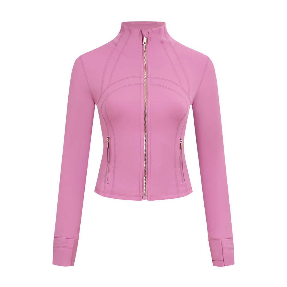 Athletic Wear: Lavender Lux Gold Zipper Cropped Short Set