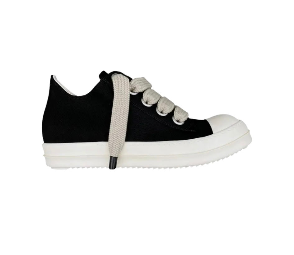 RICK OWENS : BLACK BIG LACES LOW TOP