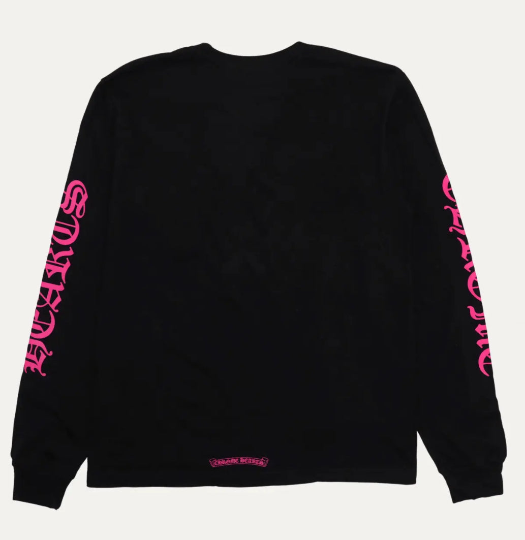 CH: Pink Neck Long Sleeve T-Shirt