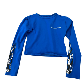 CH: Blue Cropped Long Sleeve Tee