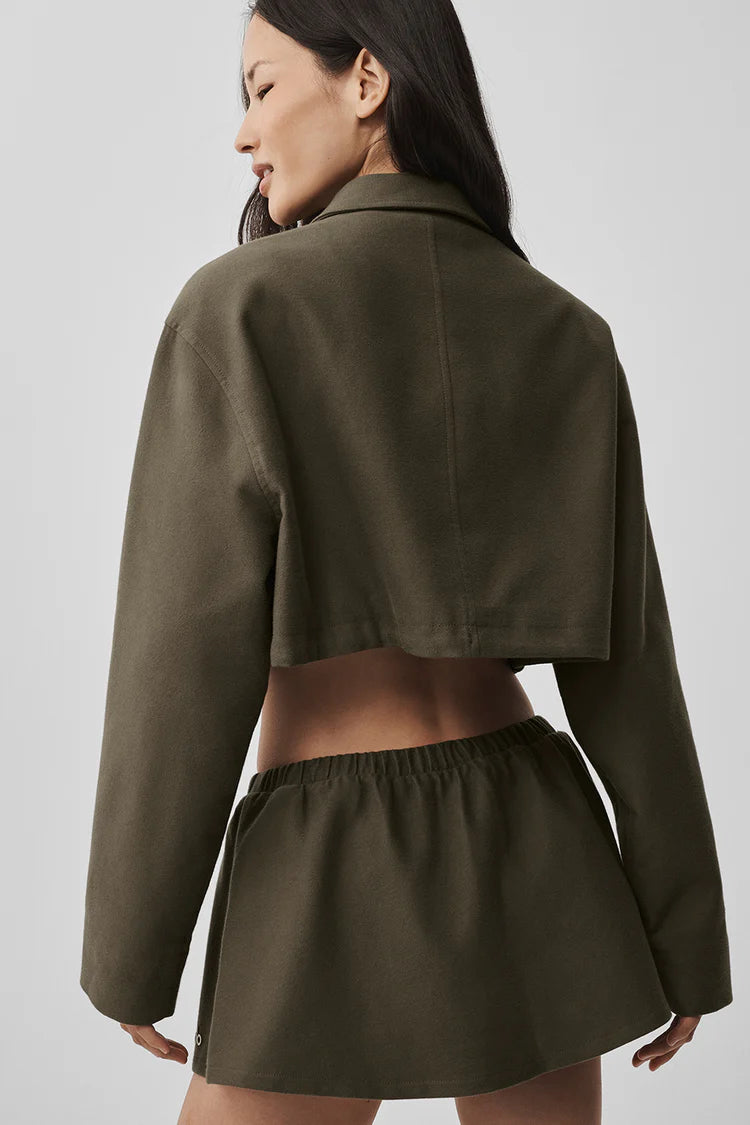 Athletic Wear: Cropped Fan Favorite Full Zip Jacket Olive Tree