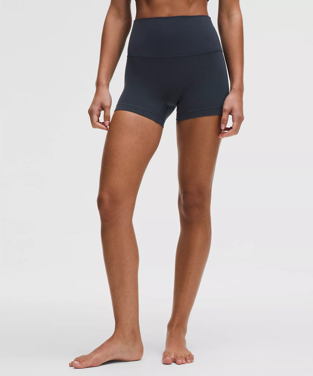 Athletic Wear: Navy Blue Cropped 4 in Short Set