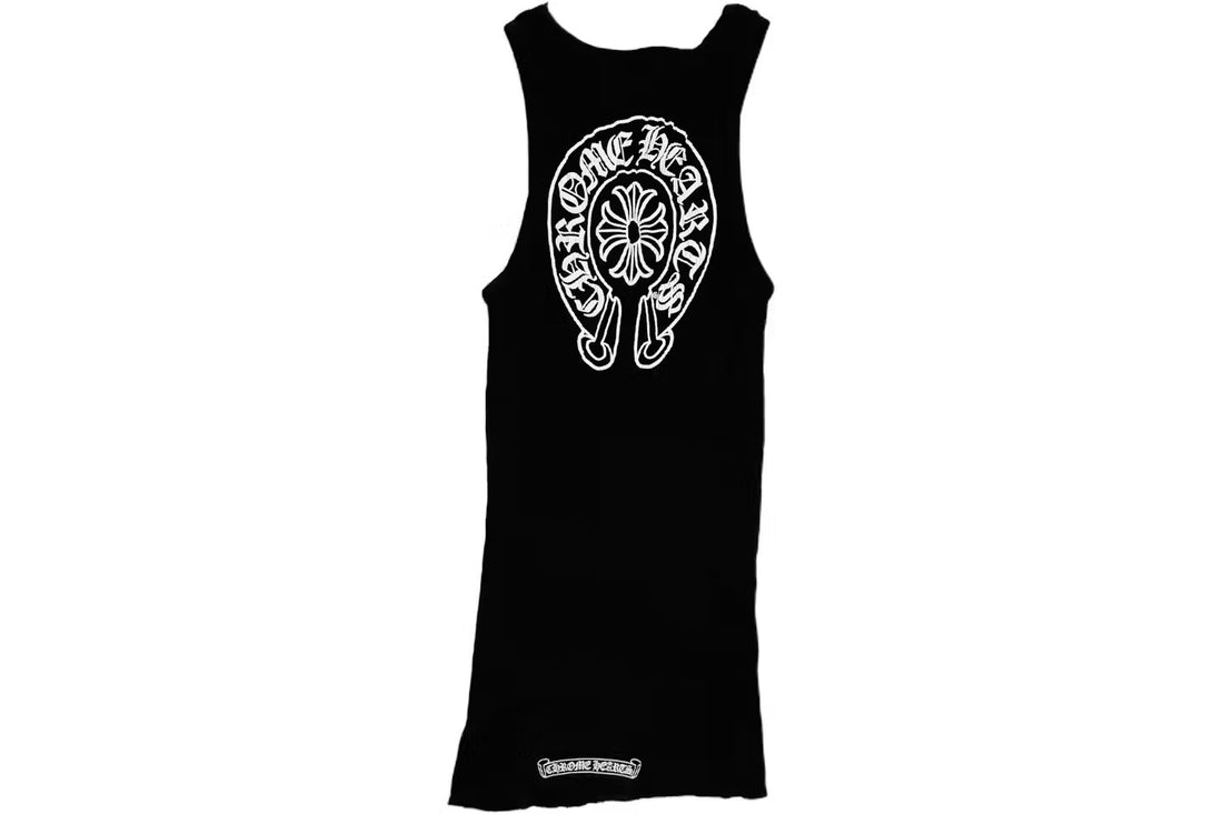 CH: BlackHorseshoe Ribbed Tank Dress