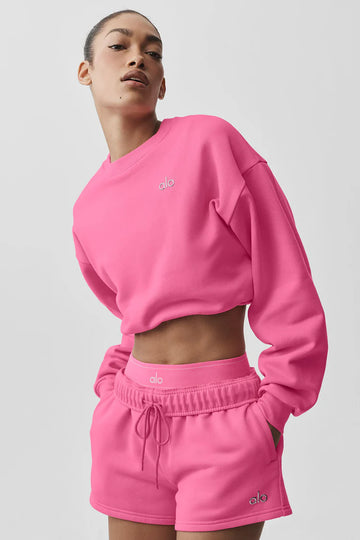 Athletic Wear: Cropped Accolade Crewneck Paradise Pink