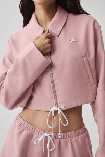 Athletic Wear: Cropped Fan Favorite Full Zip Jacket Vintage Pink