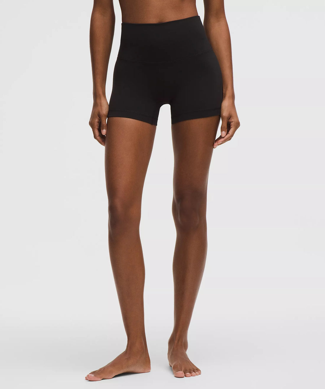Athletic Wear: Black Cropped 4 in Short Set