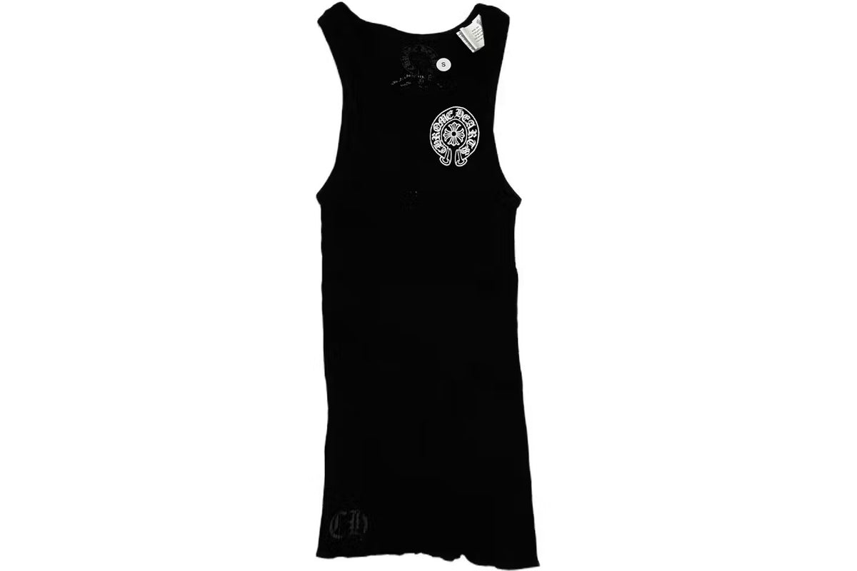 CH: BlackHorseshoe Ribbed Tank Dress