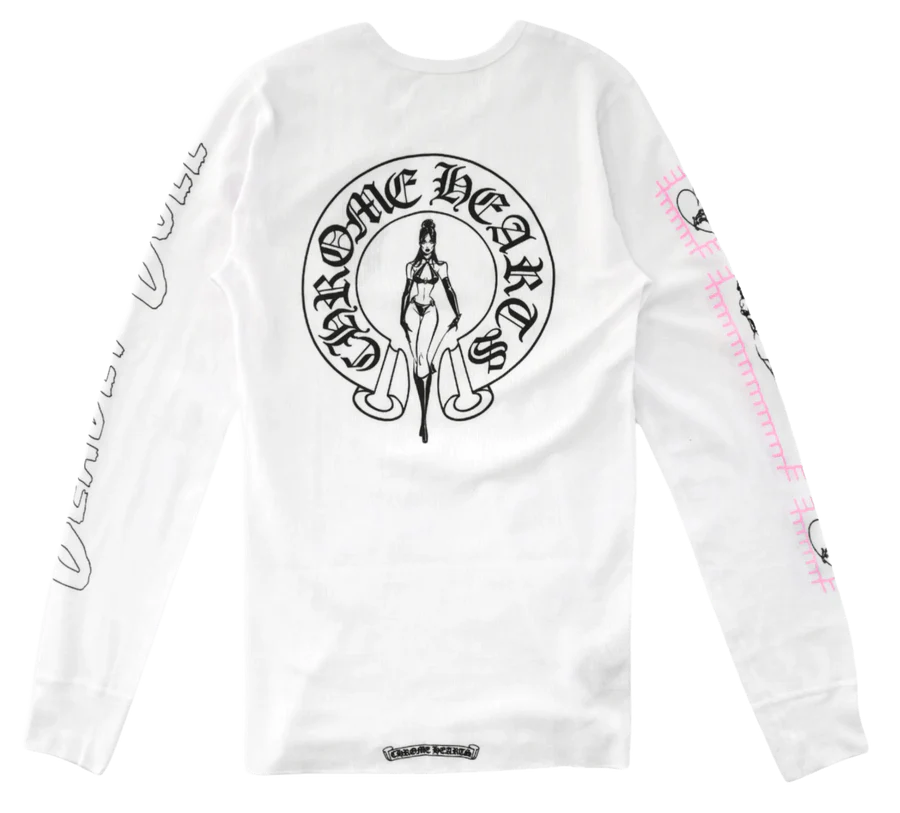CH: DEADLY DOLL WAFFLE THERMAL LONG SLEEVE WHITE
