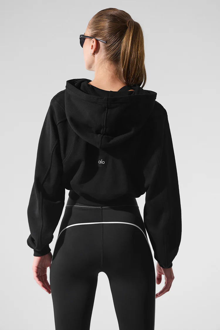 Athletic Wear: Sweet Escape Cropped Zip Up Black