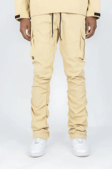 REBEL MINDS: Wheat Flare Cargo Pants