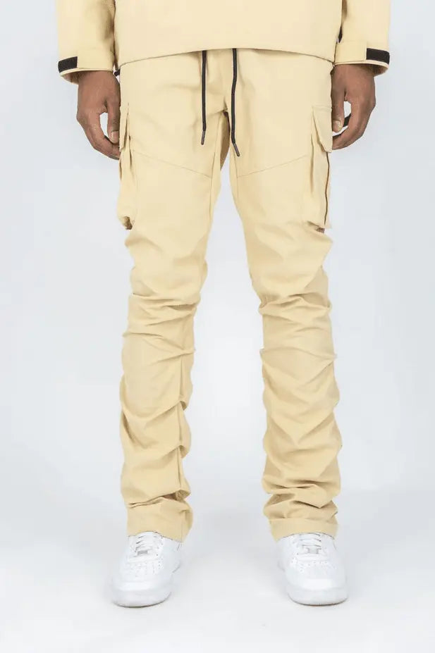 REBEL MINDS: Wheat Flare Cargo Pants