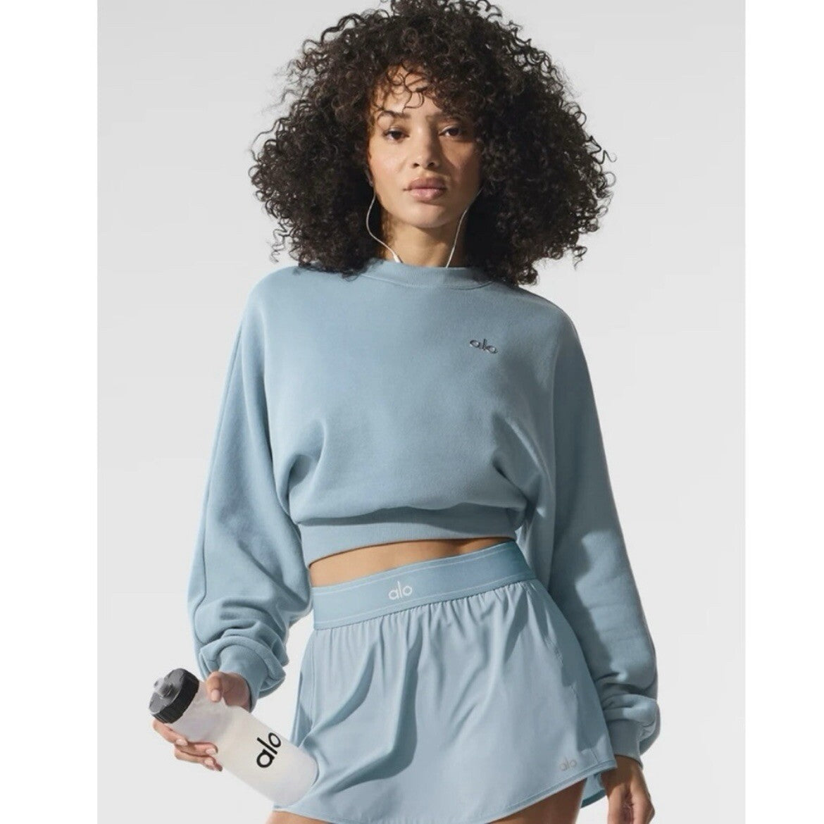 Athletic Wear: Cropped Accolade Crewneck Celestial Blue