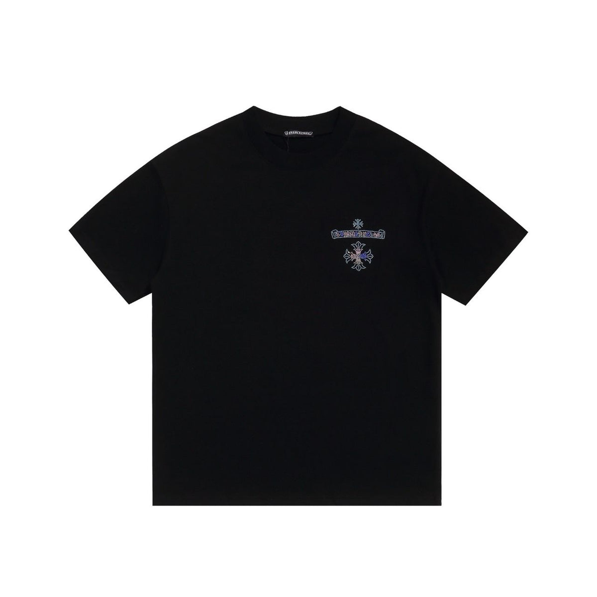 CH: BLACK RHINESTONE APPLIQUÉ HORSESHOE GRAPHIC TEE