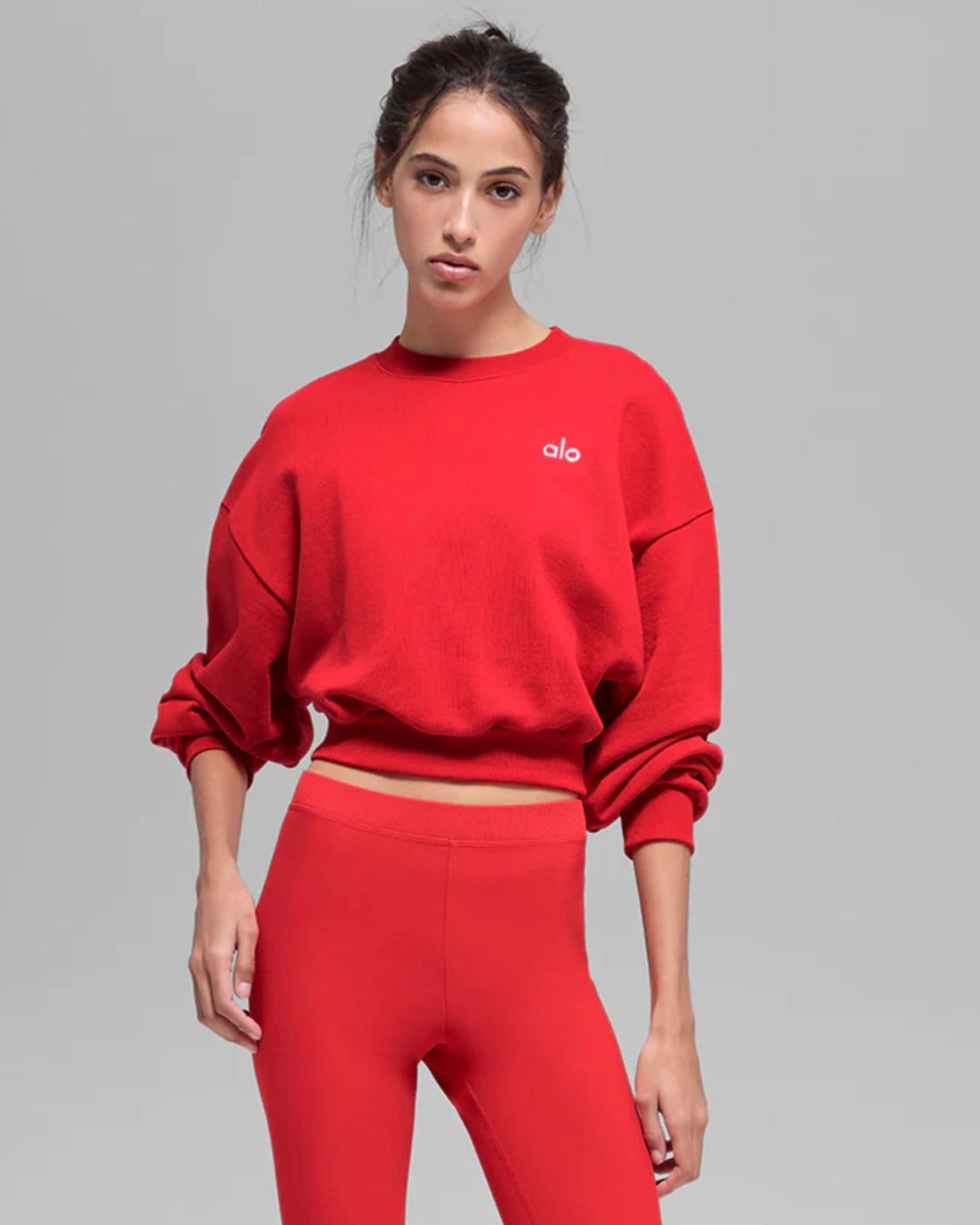 Athletic Wear: Cropped Accolade Crewneck Red