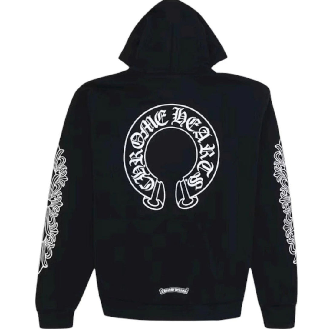 CH: Horseshoe Floral Black Hoodie