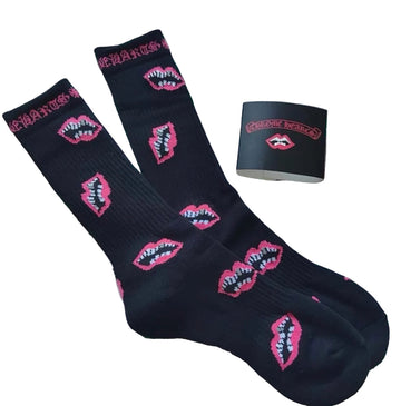 CH: Matty Boy Black/Pink Chomper Sock