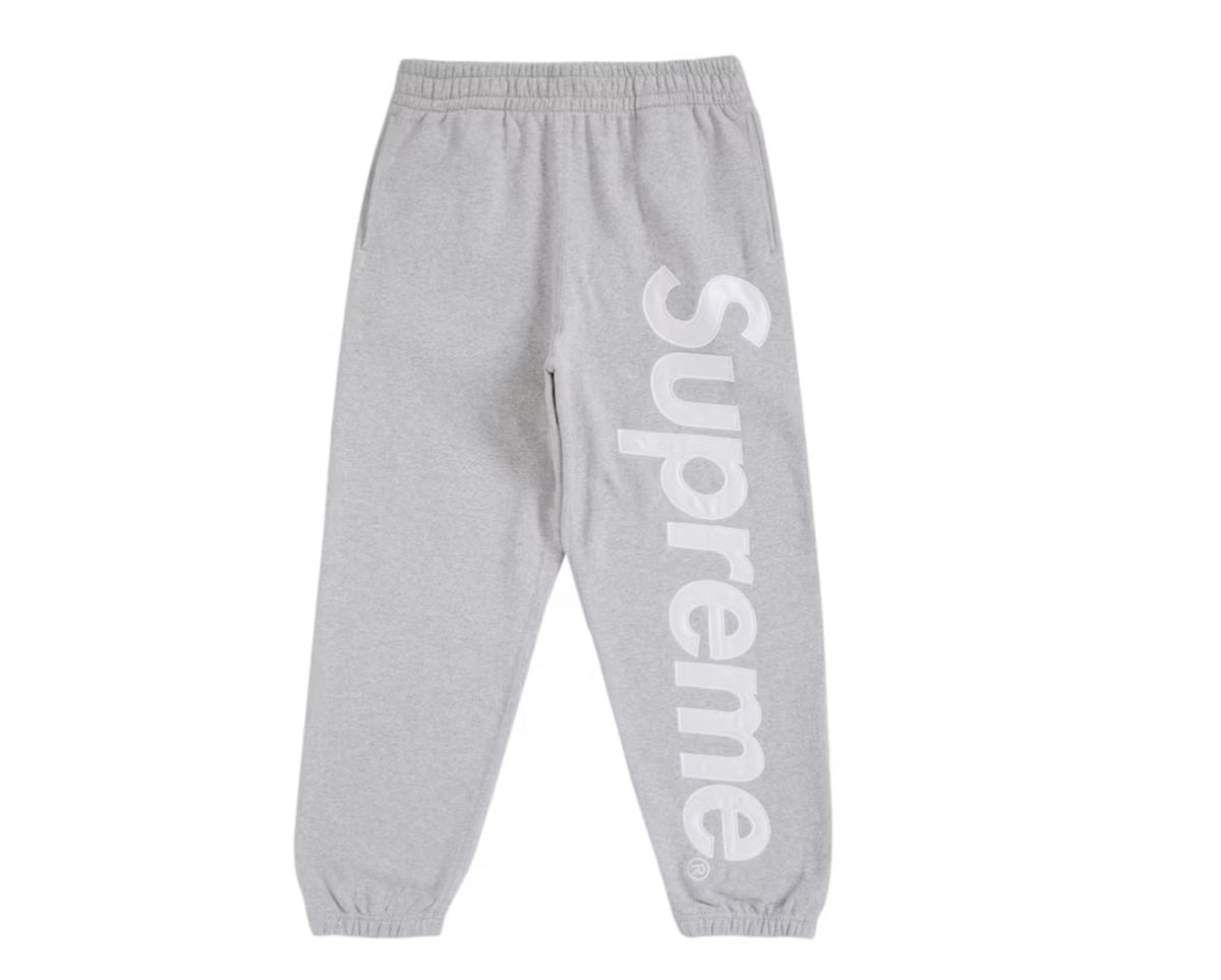 SPM: Satin Appliqué Sweatpants Heather Grey