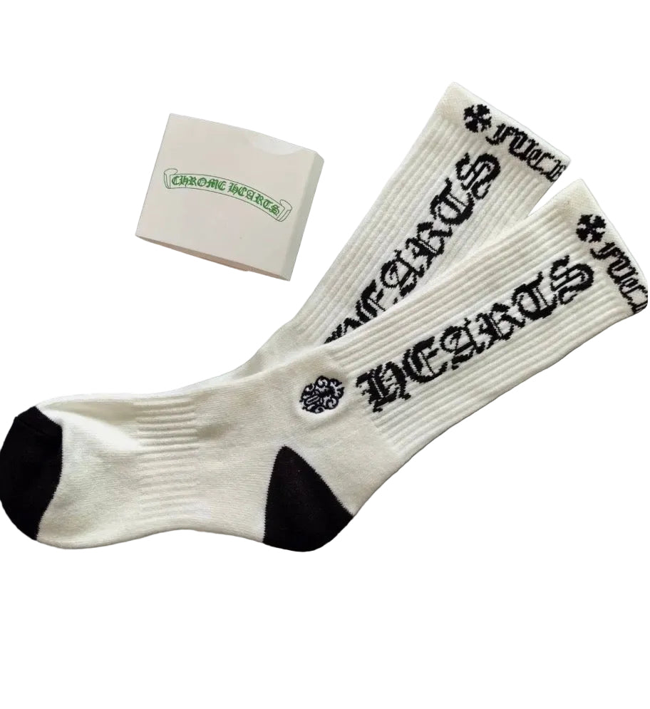 CH: White Logo Sock