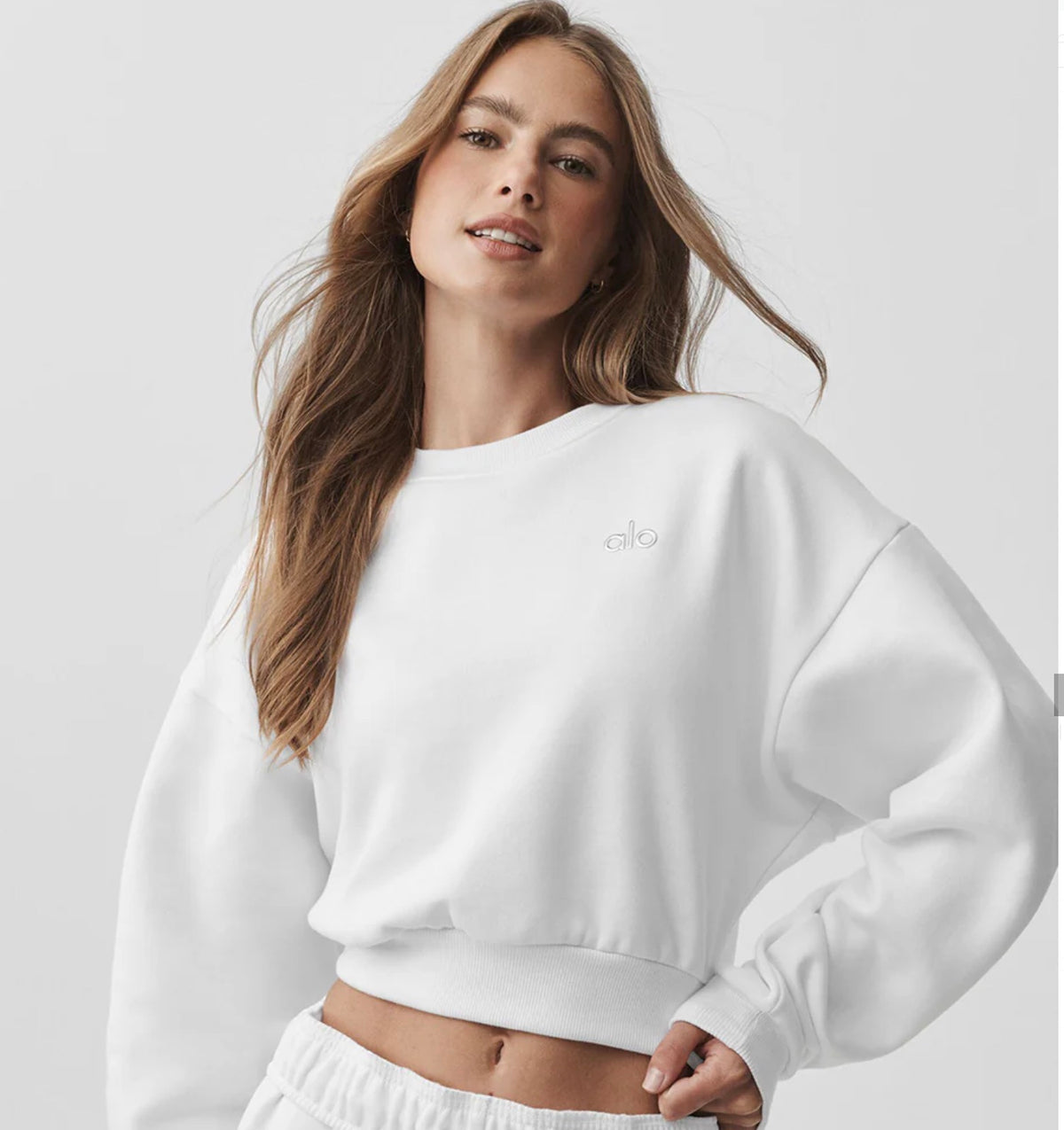 Athletic Wear: Cropped Accolade Crewneck White