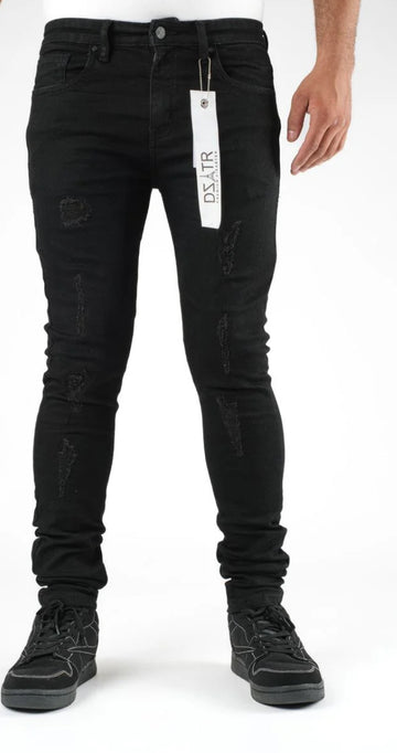DSTAR: SUPER STRETCH DENIM Straight FIT JET BLACK  JEANS