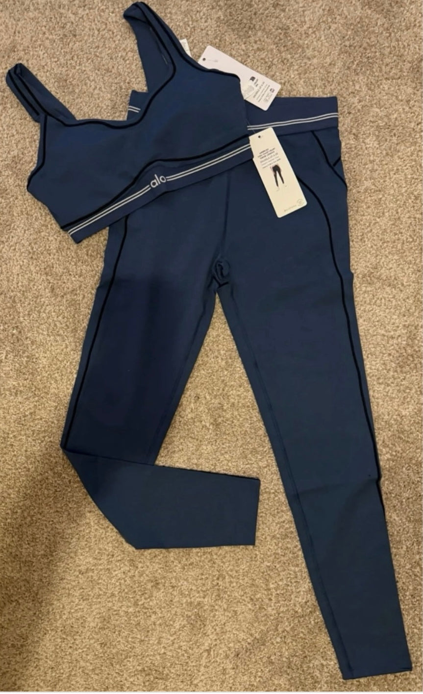 Athletic Wear: Heart Throb dark blue LEGGINGS SET