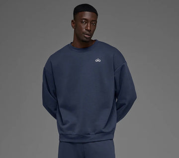 Athletic Wear: Accolade Crew Neck Pullover Navy Blue
