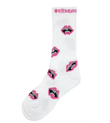 CH: Matty Boy White/Pink Chomper Sock