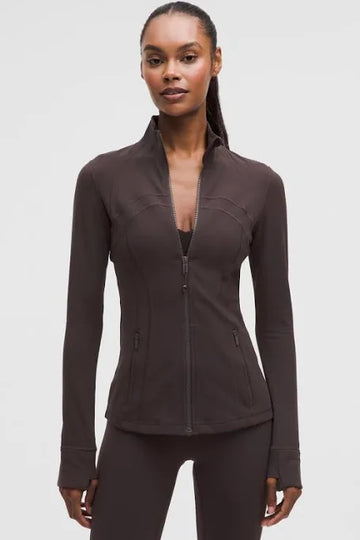 Athletic Wear: FULL ZIP LEGGINGS SET ESPRESSO