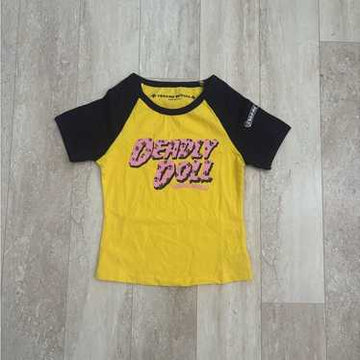 CH: BLACK/YELLOW DEADLY HEART BABY T