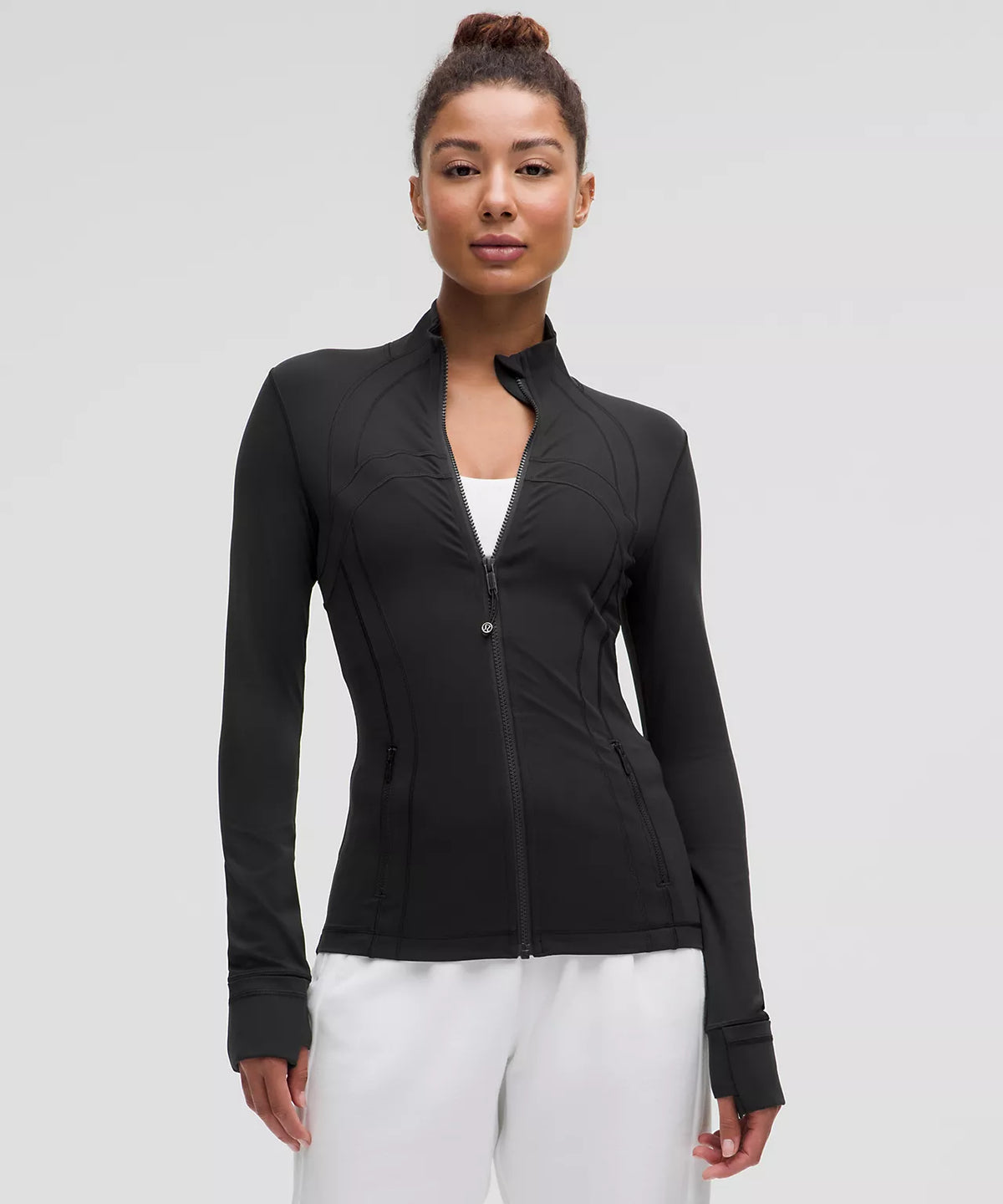 Athletic Wear: FULL ZIP LEGGINGS SET BLACK