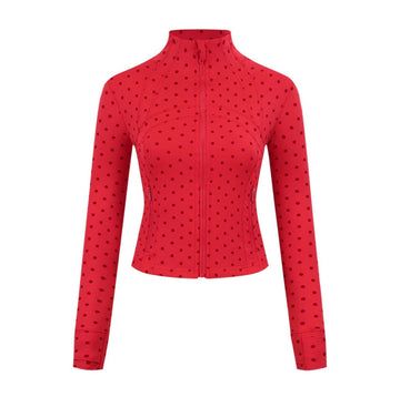 Athletic Wear: RED POLKA DOT CROPPED LEGGINGS SET